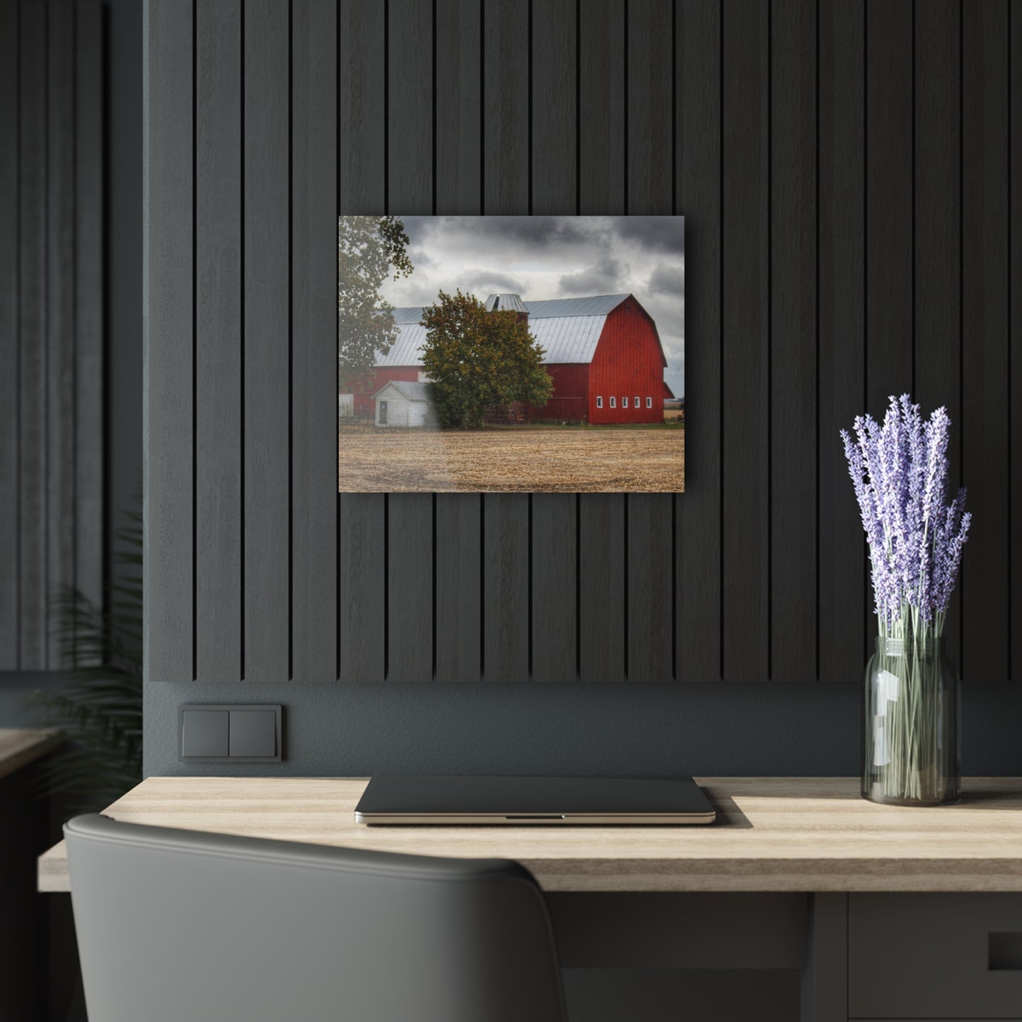 U R There Photography Wadsworth Road Red Rustic Farmhouse Acrylic Wall Print
