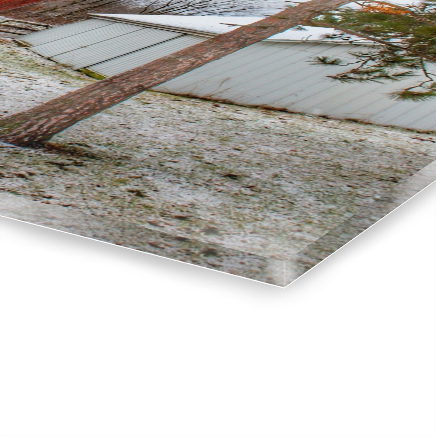 U R There Photography North Lake Pleasant Road Hidden Red Rustic Farmhouse Acrylic Wall Print