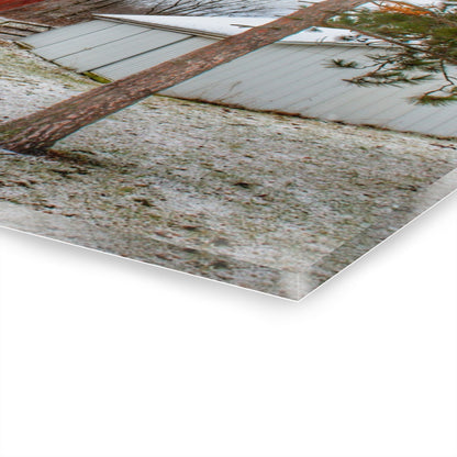 U R There Photography North Lake Pleasant Road Hidden Red Rustic Farmhouse Acrylic Wall Print