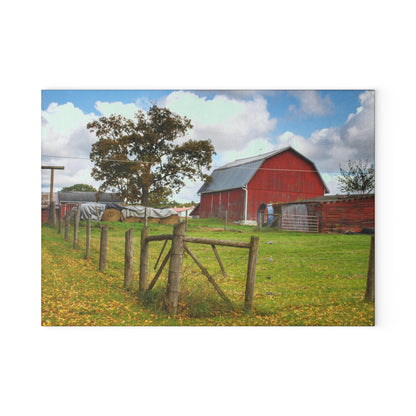 U R There Photography Beyond the Fence on Frances Road Rustic Farmhouse Tempered-Glass Cutting Board