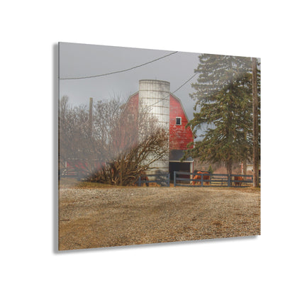 U R There Photography Blood Road Red and Horses Rustic Farmhouse Acrylic Wall Print