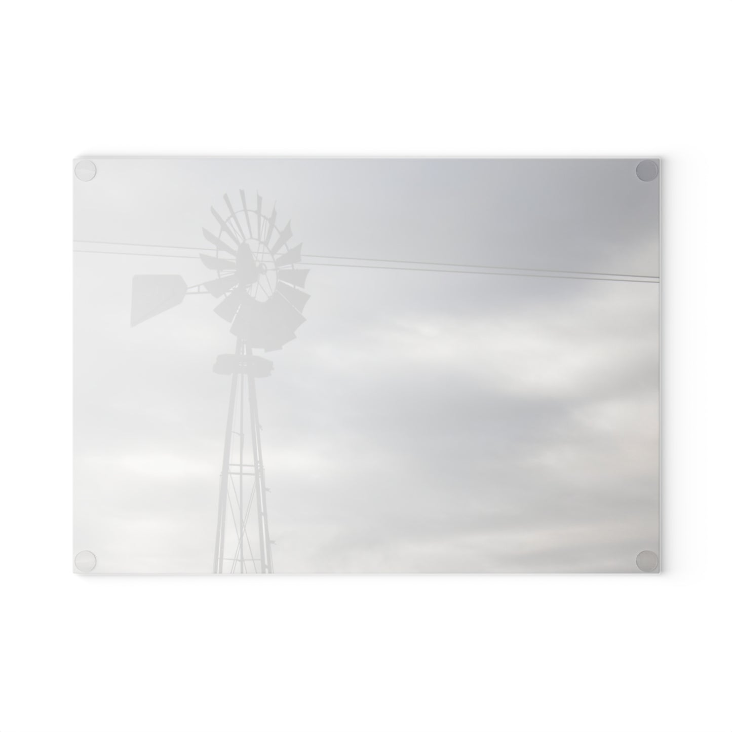 U R There Photography Valentine Road Windmill Rustic Farmhouse Tempered-Glass Cutting Board