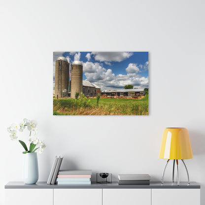 U R There Photography Millington Grey and Silos Rustic Farmhouse Acrylic Wall Print
