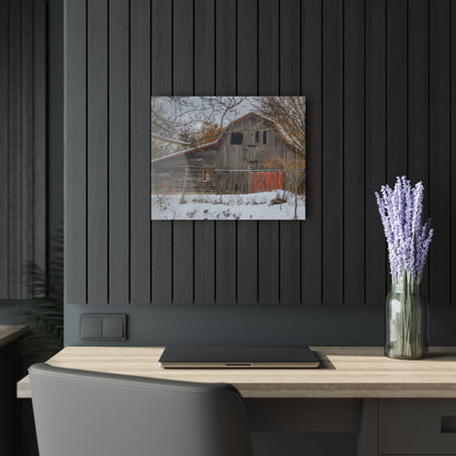 U R There Photography Hayes Road Grey in Winter I Rustic Farmhouse Acrylic Wall Print