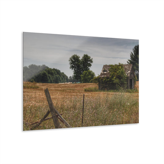U R There Photography U R There Photography Waterman Road Shack Beyond the Fence Rustic Farmhouse Acrylic Wall Print