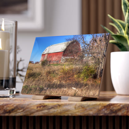 U R There Photography Hadley Red I Rustic Farmhouse Decorative Ceramic Tile