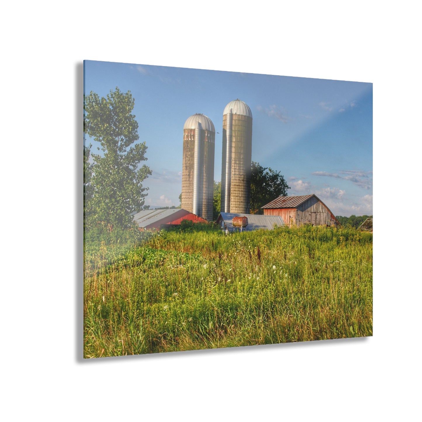 U R There Photography Morrish Road Silos II Rustic Farmhouse Acrylic Wall Print