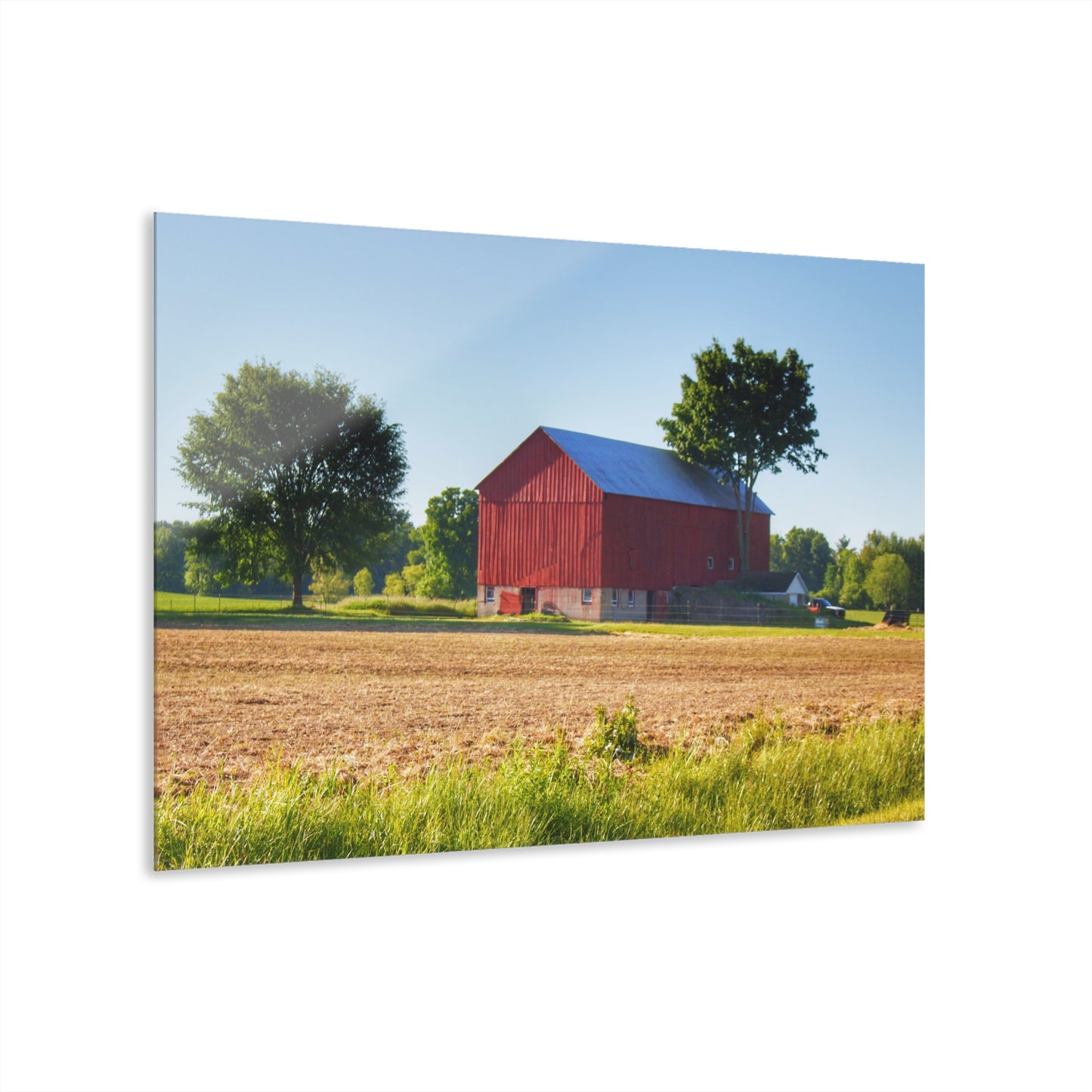 U R There Photography Morris Road Red Rustic Farmhouse Acrylic Wall Print