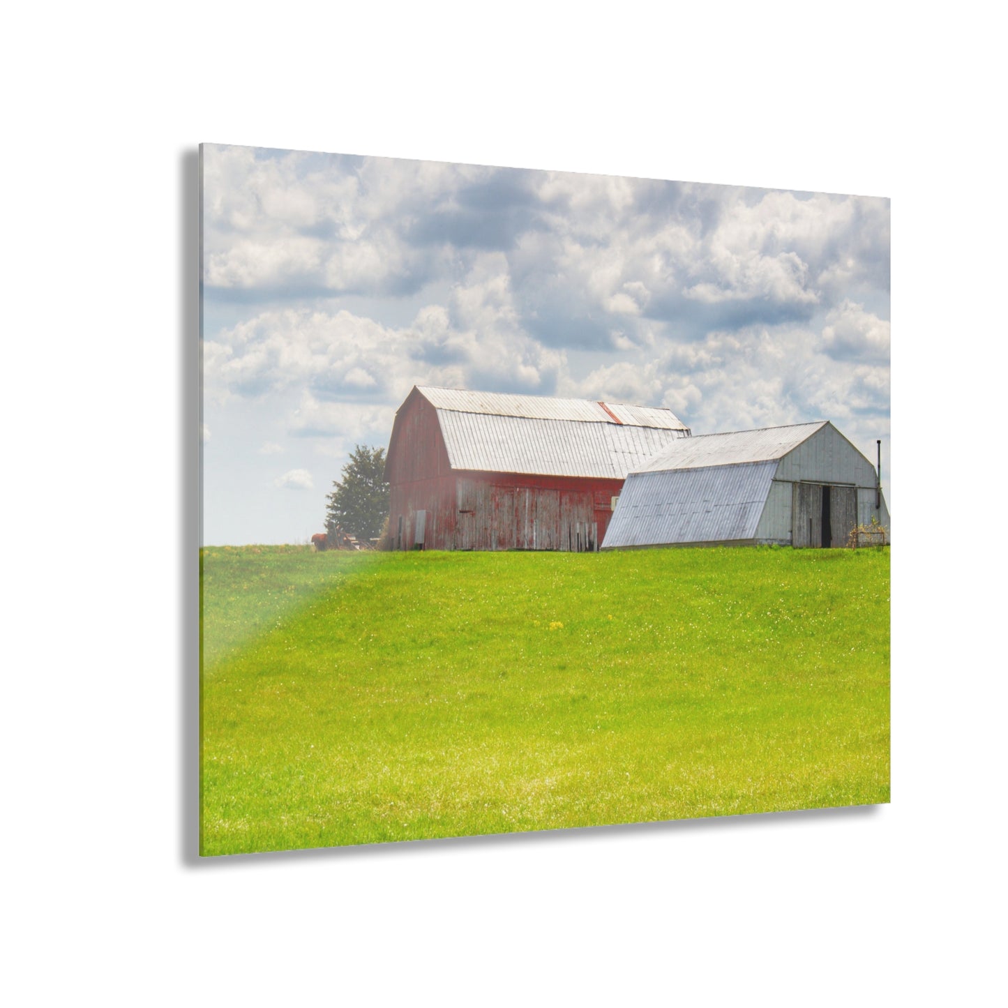 U R There Photography Henderson Hilltop Red Rustic Farmhouse Acrylic Wall Print
