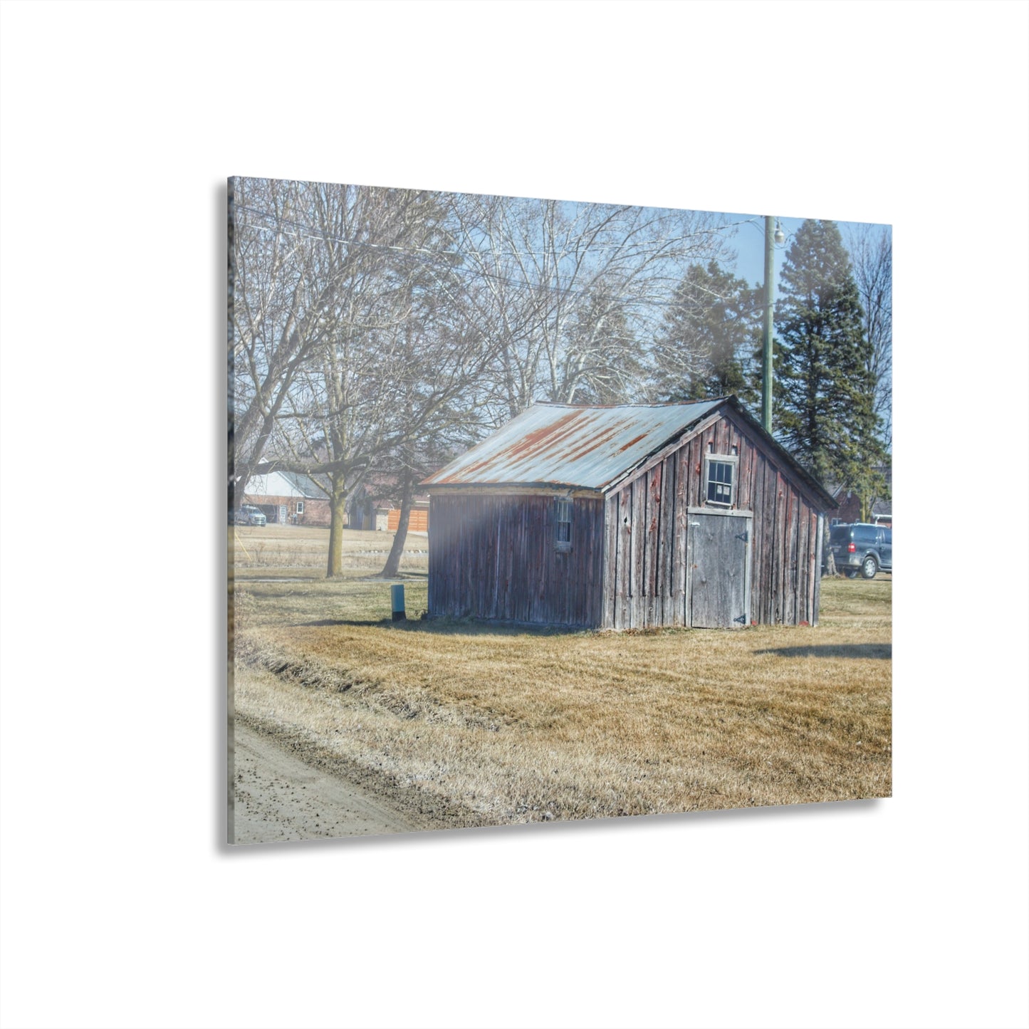 Ray Center Roadside Shack Rustic Farmhouse Acrylic Wall Print 14″ x 11″ (Horizontal) 0.25''