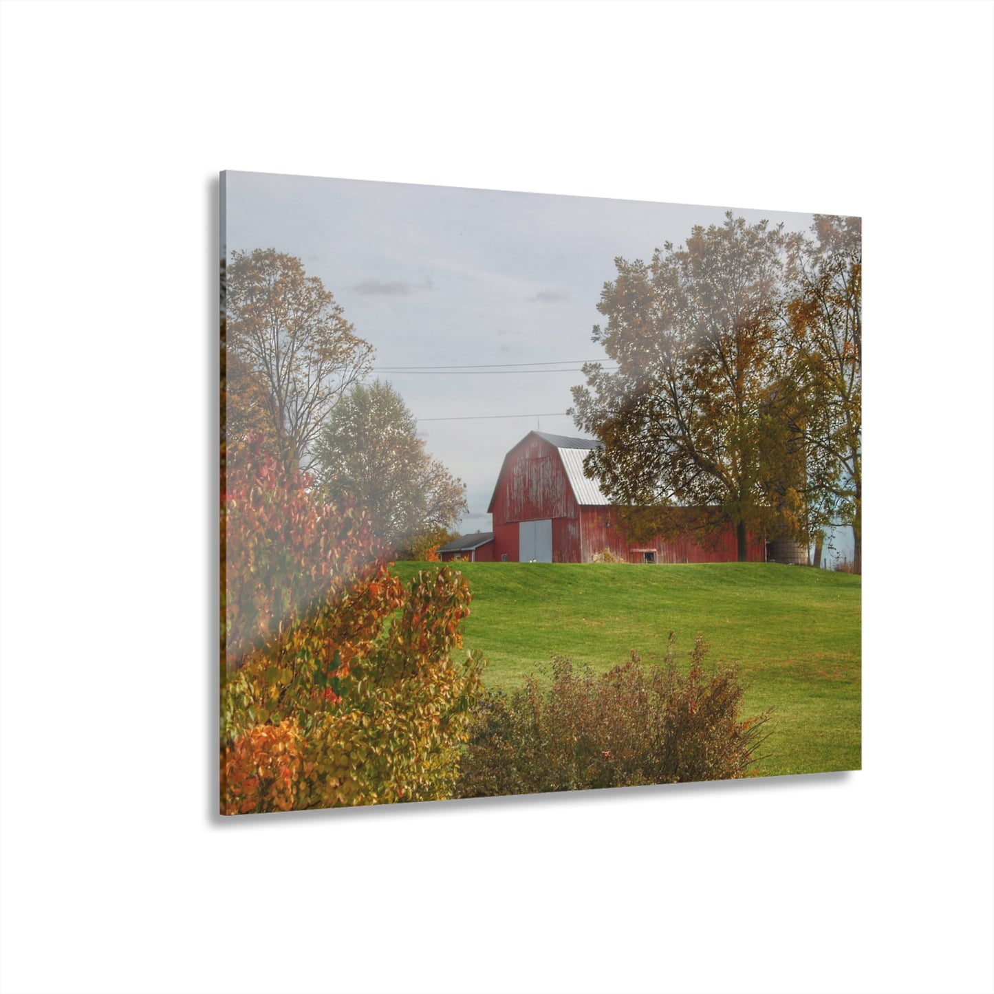 U R There Photography Lyons Road Red Rustic Farmhouse Acrylic Wall Print