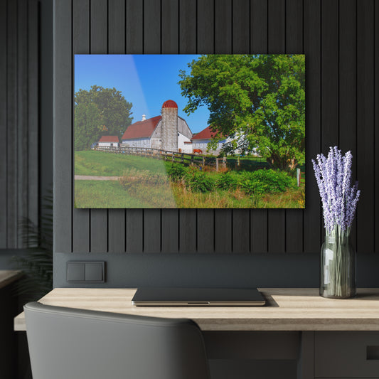 U R There Photography Vienna Roadside White Rustic Farmhouse Acrylic Wall Print 36" x 24" (Horizontal) 0.25''