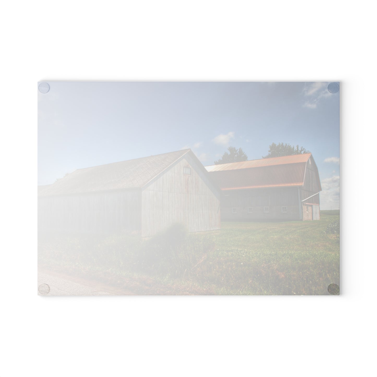 U R There Photography Copper Greys Rustic Farmhouse Tempered-Glass Cutting Board
