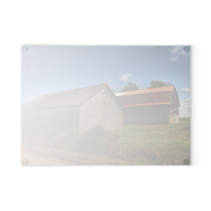 U R There Photography Copper Greys Rustic Farmhouse Tempered-Glass Cutting Board