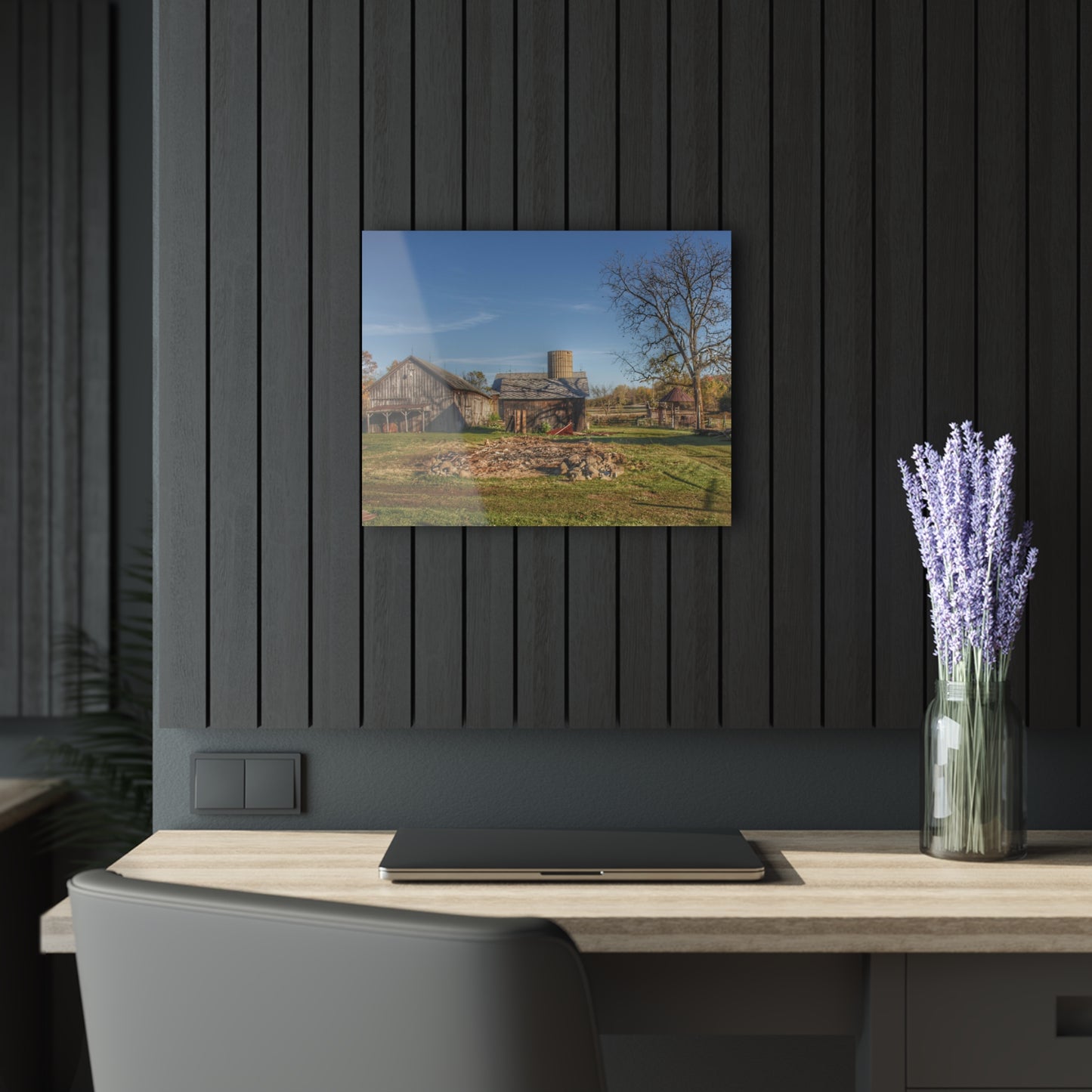 U R There Photography Bowers Road Greys I Rustic Farmhouse Acrylic Wall Print