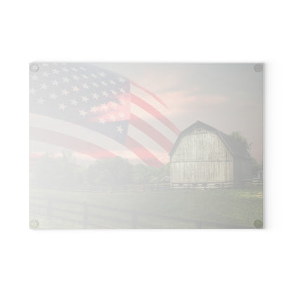U R There Photography An American Farm II Rustic Farmhouse Tempered-Glass Cutting Board
