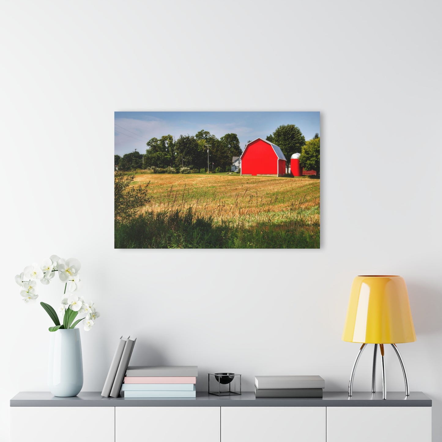U R There Photography Bristol Road Red and Silo Rustic Farmhouse Acrylic Wall Print