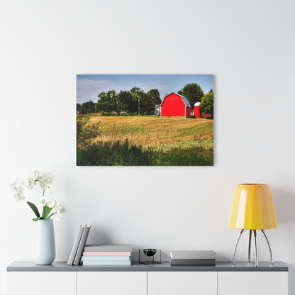 U R There Photography Bristol Road Red and Silo Rustic Farmhouse Acrylic Wall Print