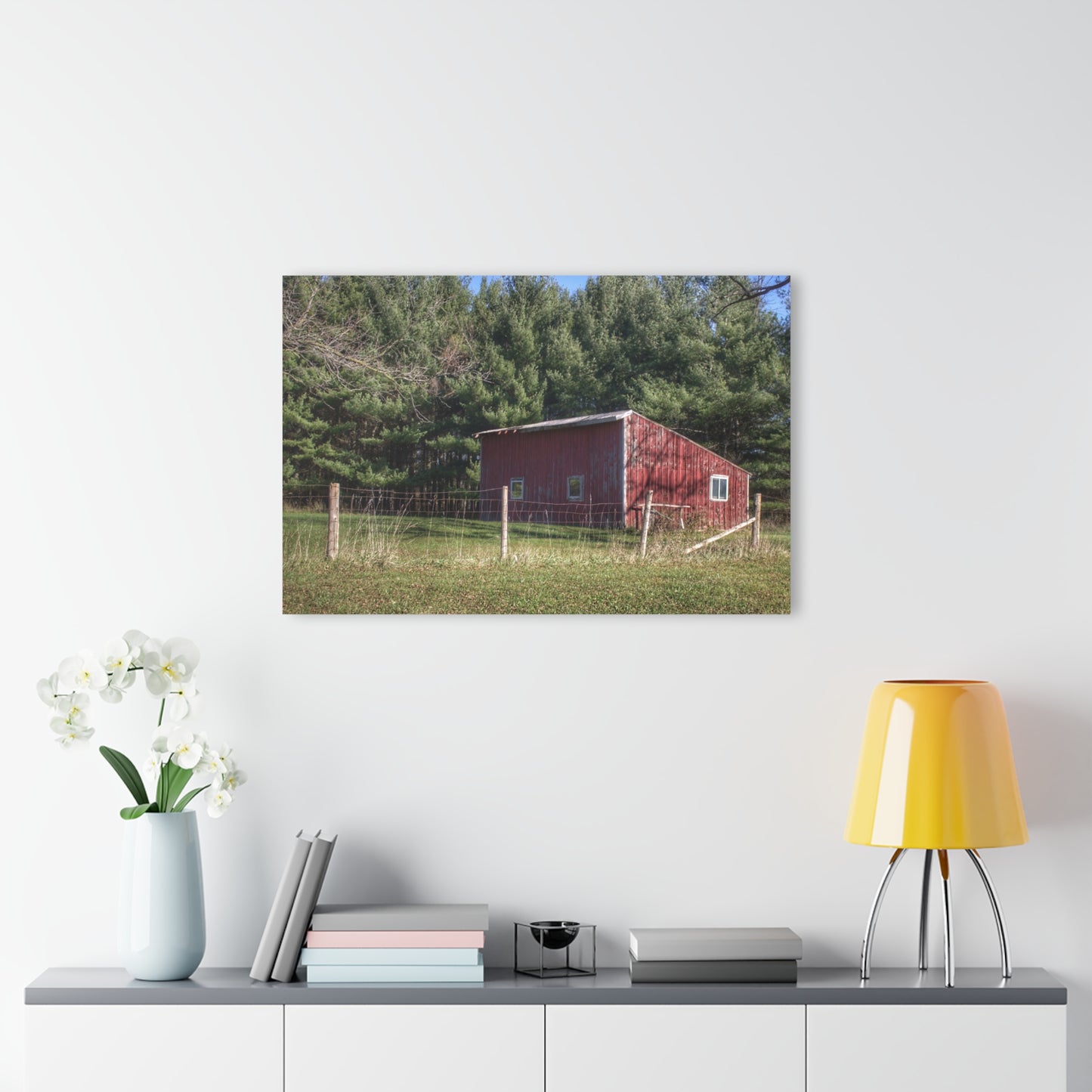 U R There Photography Little Red Shack Rustic Farmhouse Acrylic Wall Print