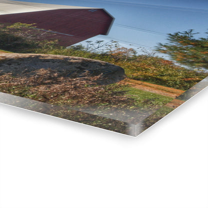 U R There Photography Hemingway Lake Road Red Rustic Farmhouse Acrylic Wall Print