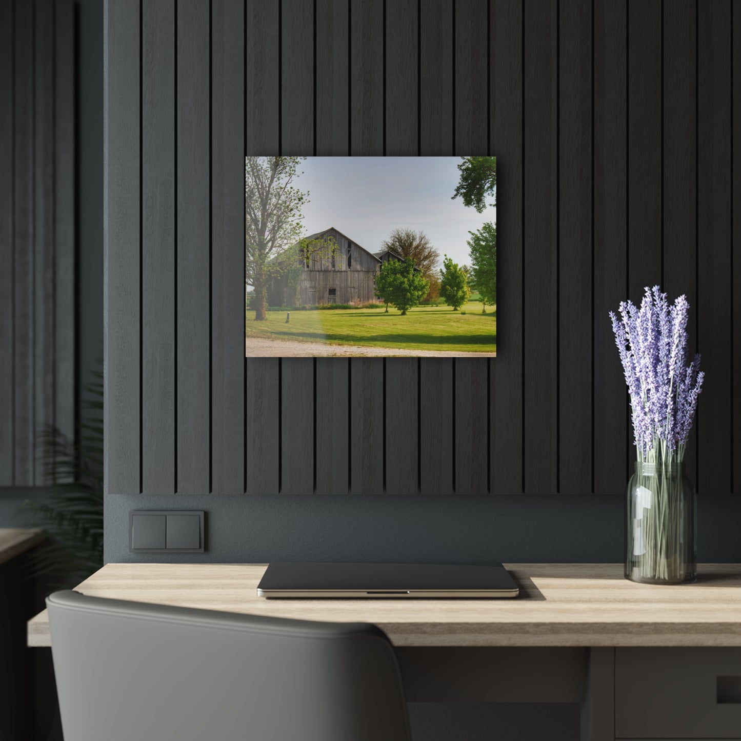 U R There Photography Caro Road Twin Greys II Rustic Farmhouse Acrylic Wall Print