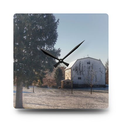U R There Photography Washburn White Rustic Farmhouse Acrylic Analog Wall Clock