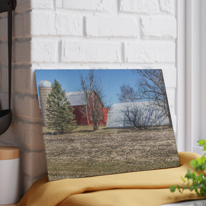 U R There Photography German Road Reds Rustic Farmhouse Tempered-Glass Cutting Board