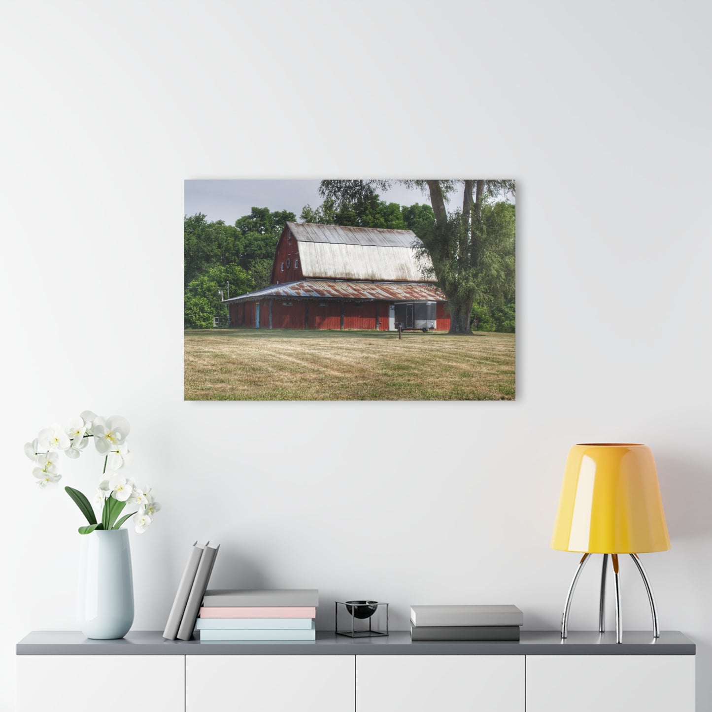 U R There Photography West Hurd Road Red Rustic Farmhouse Acrylic Wall Print