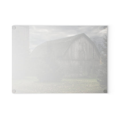 U R There Photography Pero Lake Road Grey I Rustic Farmhouse Tempered-Glass Cutting Board