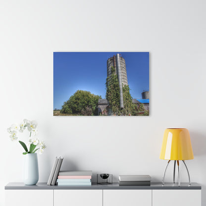 U R There Photography Bordman Road Old Grey and Silo I Rustic Farmhouse Acrylic Wall Print