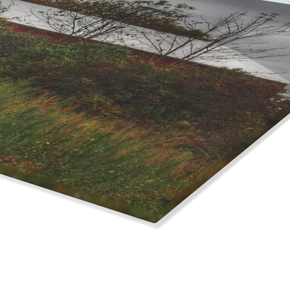 U R There Photography Willard Road Red I Rustic Farmhouse Tempered-Glass Cutting Board