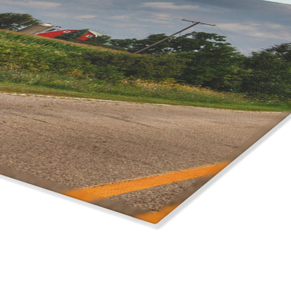U R There Photography Across the Field in Elba I Rustic Farmhouse Tempered-Glass Cutting Board