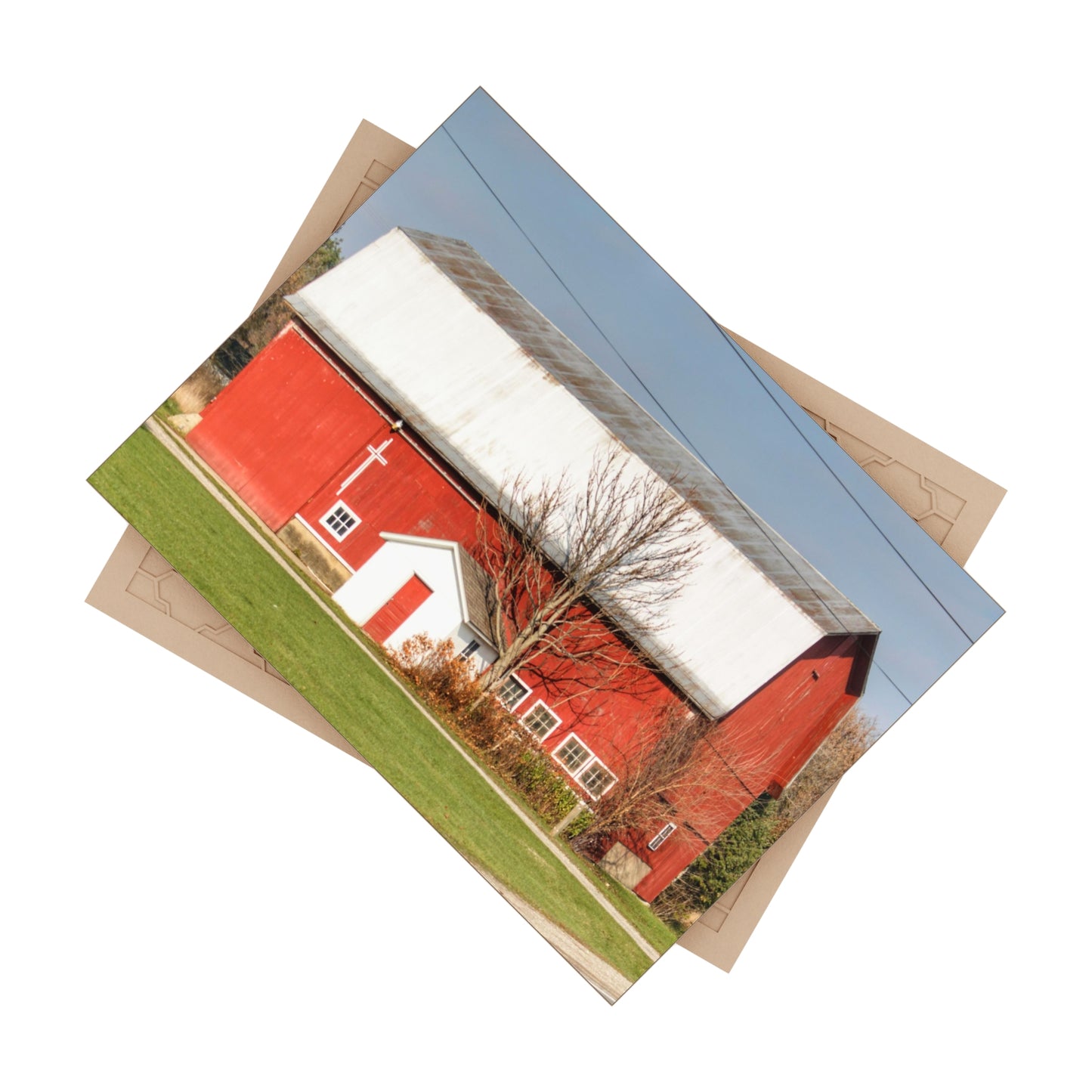 U R There Photography Bray Road Red I Rustic Farmhouse Decorative Ceramic Tile