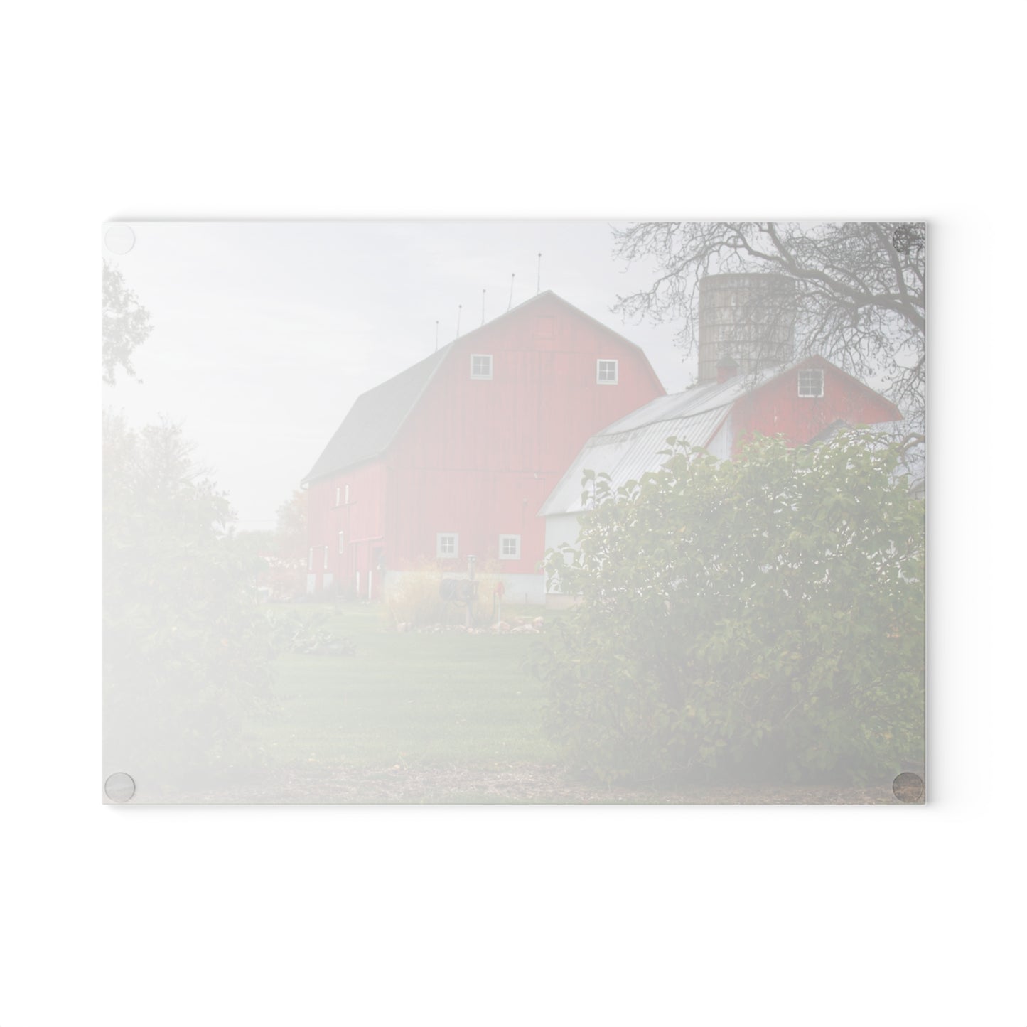 U R There Photography Potters Road Reds Rustic Farmhouse Tempered-Glass Cutting Board