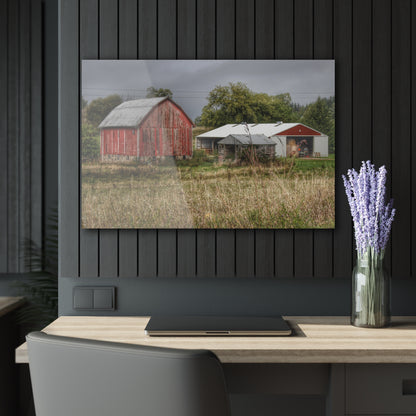 U R There Photography North Lake Road Red II Rustic Farmhouse Acrylic Wall Print