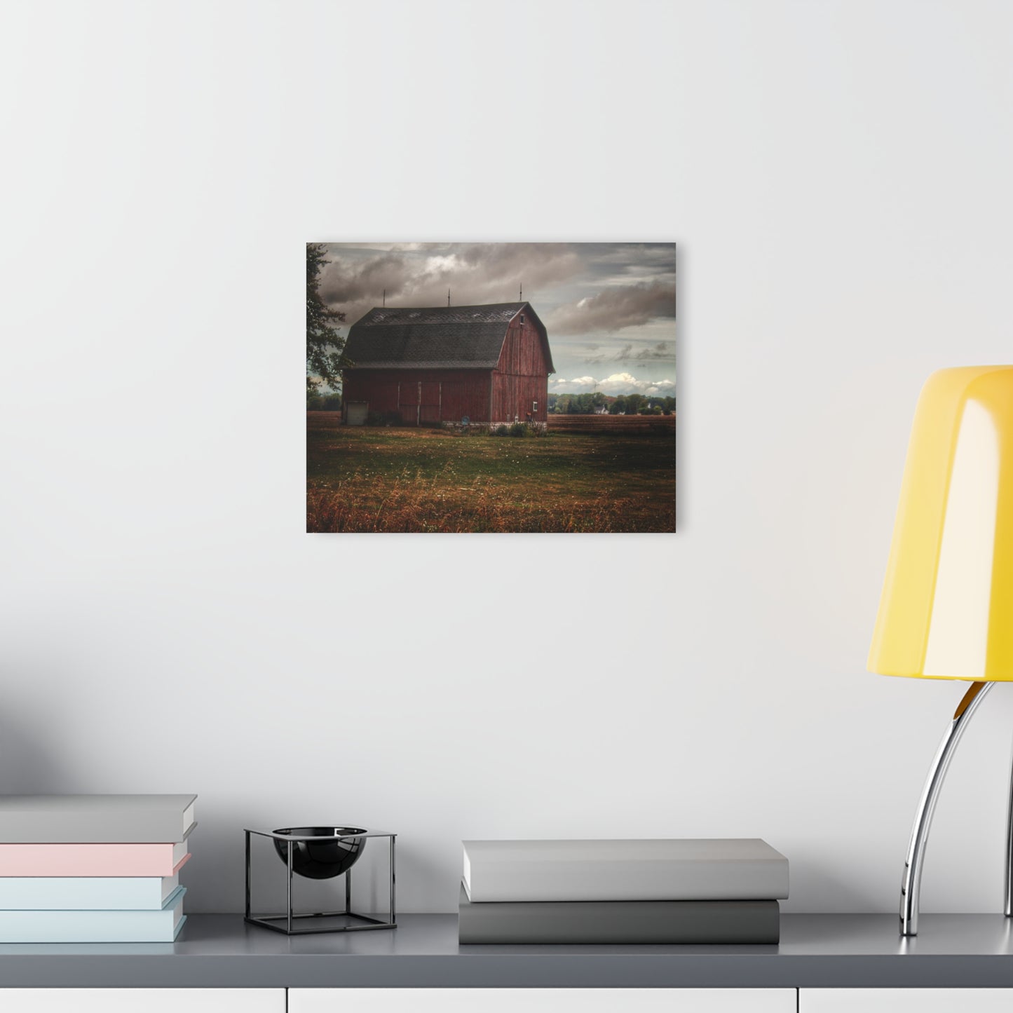 U R There Photography Fairgrove-Deckerville Red Rustic Farmhouse Acrylic Wall Print