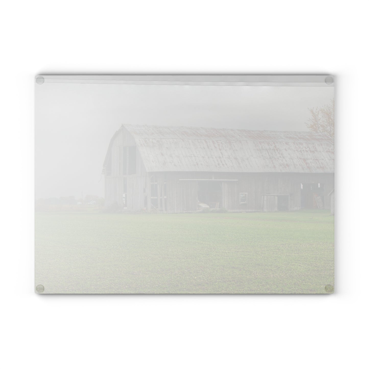 U R There Photography Bradford Road Grey Rustic Farmhouse Tempered-Glass Cutting Board