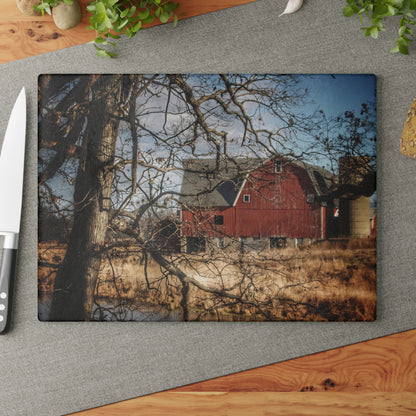 U R There Photography Greenwood Road Hidden Rustic Farmhouse Tempered-Glass Cutting Board