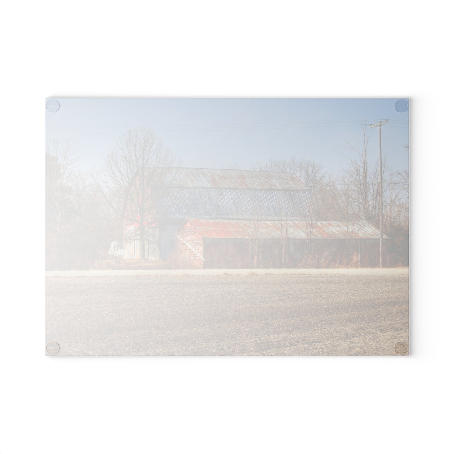 U R There Photography Indian Trail Rusted Reds I Rustic Farmhouse Tempered-Glass Cutting Board