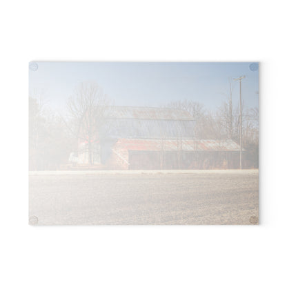 U R There Photography Indian Trail Rusted Reds I Rustic Farmhouse Tempered-Glass Cutting Board