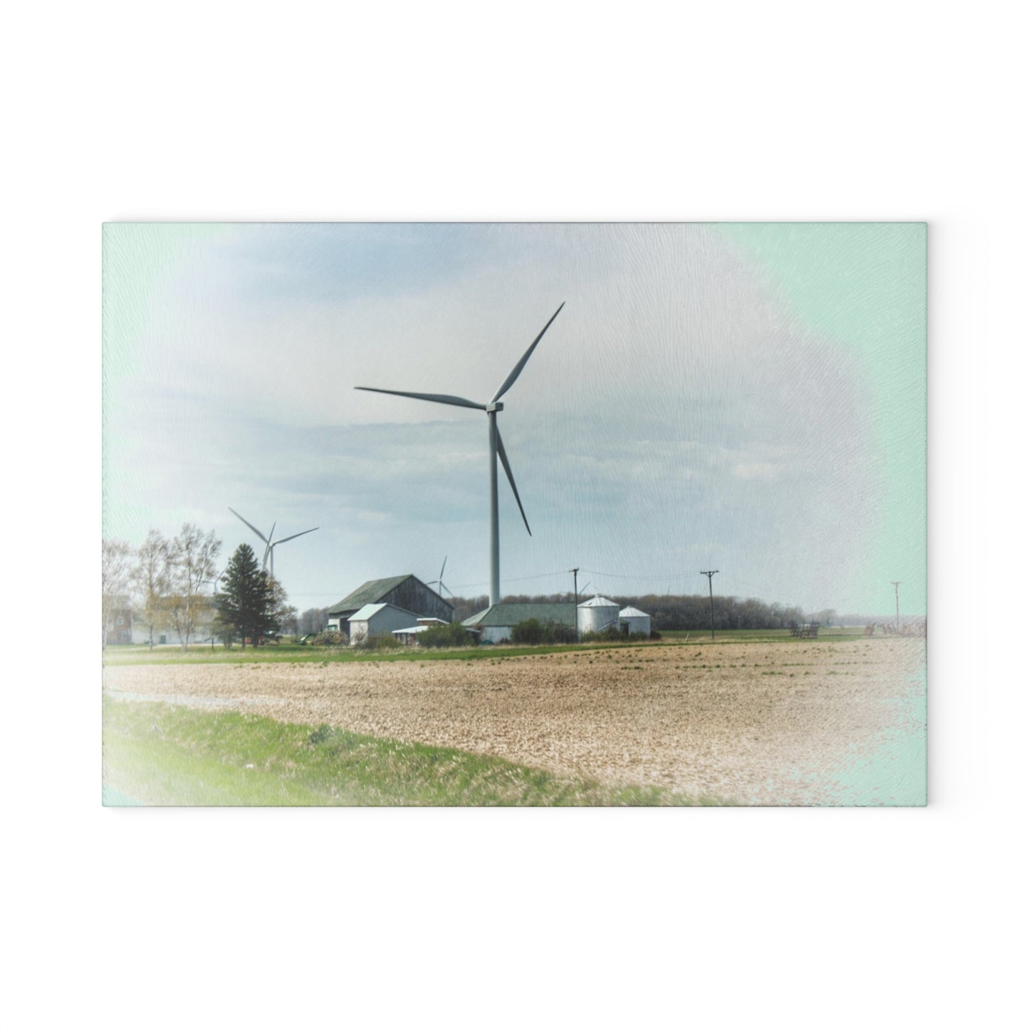 U R There Photography Dickerson Grey Rustic Farmhouse Tempered-Glass Cutting Board