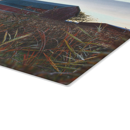 U R There Photography Haines Road Hidden Reds Rustic Farmhouse Tempered-Glass Cutting Board