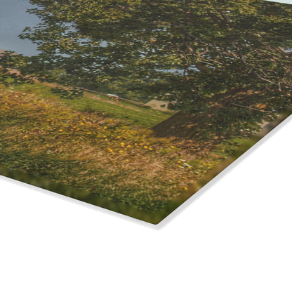 U R There Photography Treasurer Road Haybarn Rustic Farmhouse Tempered-Glass Cutting Board
