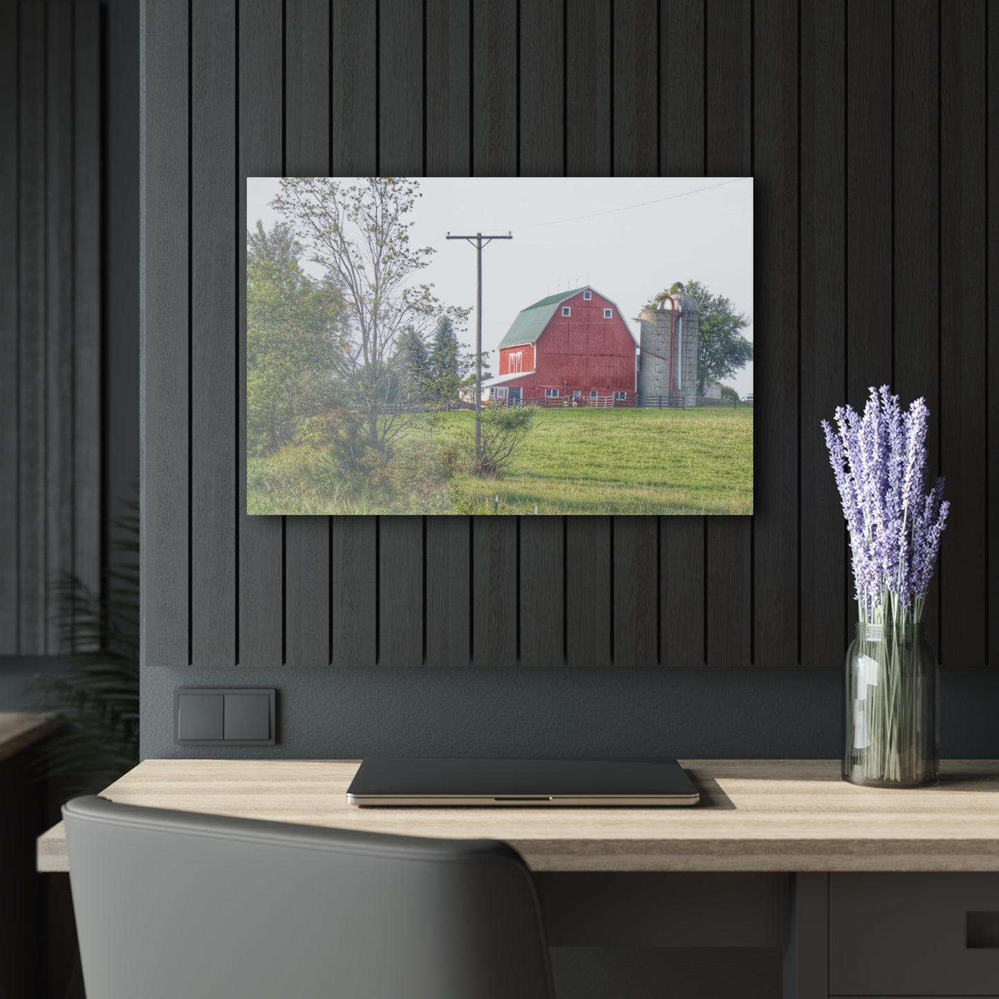 U R There Photography Stewart Road Red I Rustic Farmhouse Acrylic Wall Print