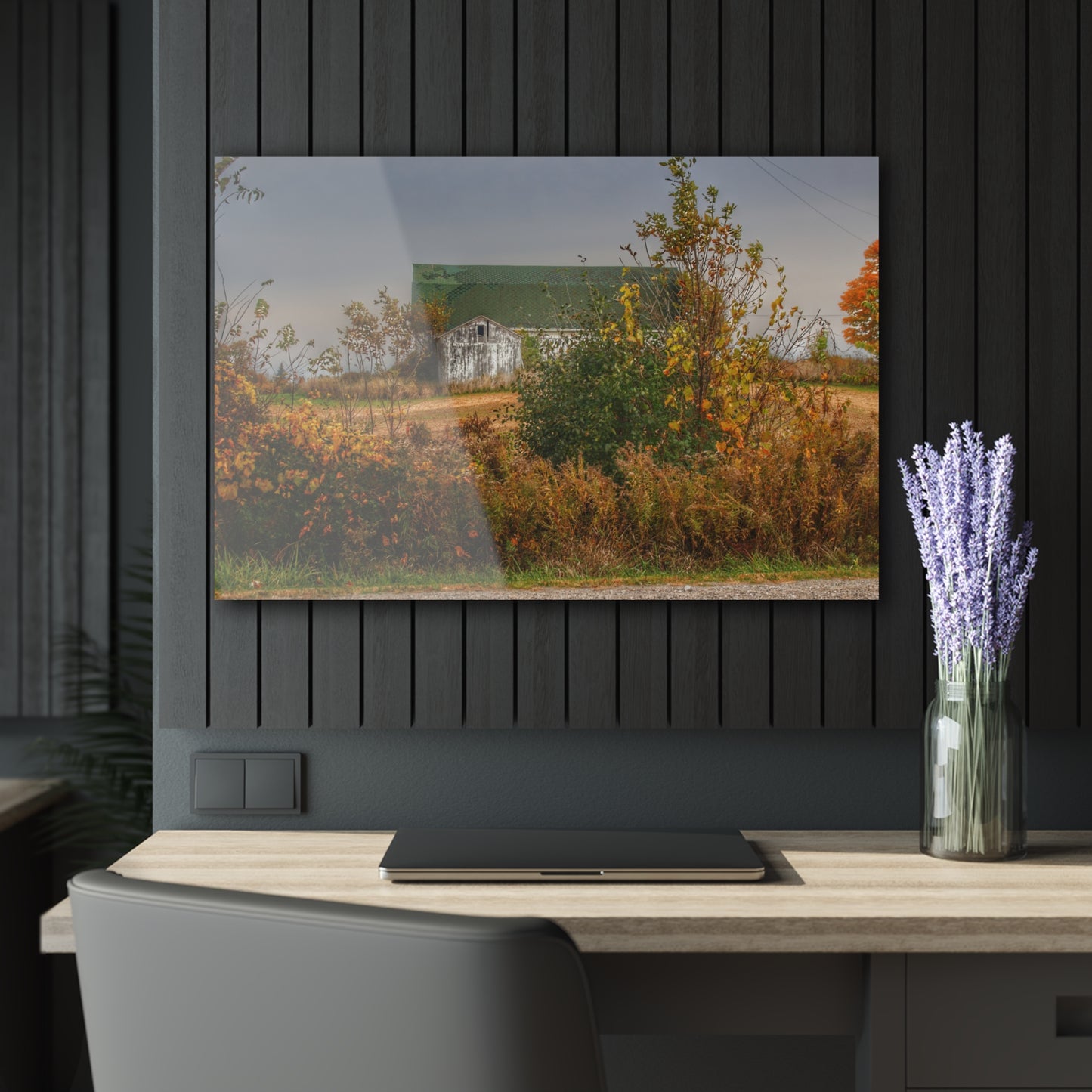 U R There Photography Hill Road White Rustic Farmhouse Acrylic Wall Print