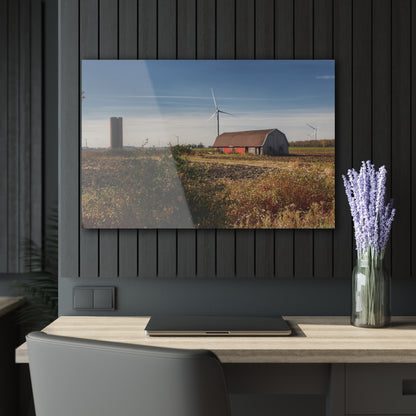 U R There Photography Darbee Red and Silo Rustic Farmhouse Acrylic Wall Print