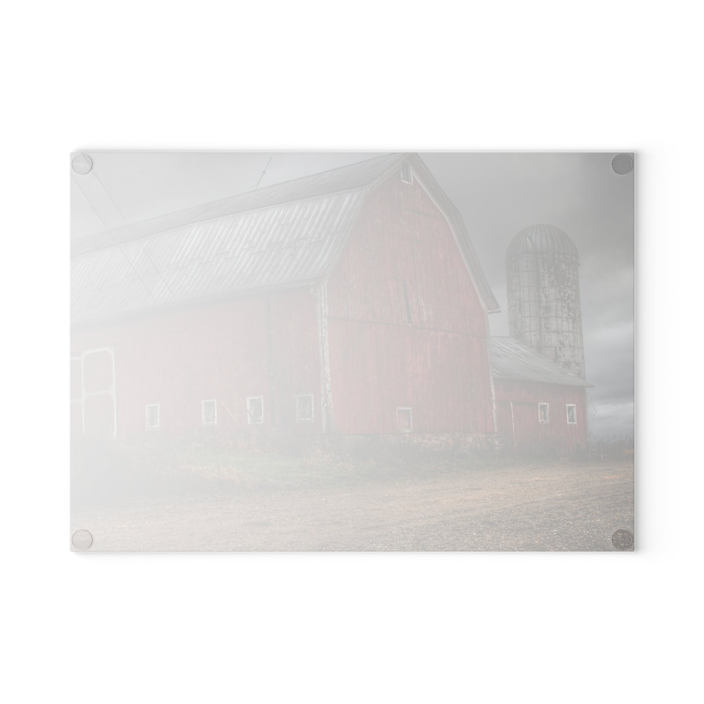 U R There Photography Stanley Road Reds Rustic Farmhouse Tempered-Glass Cutting Board