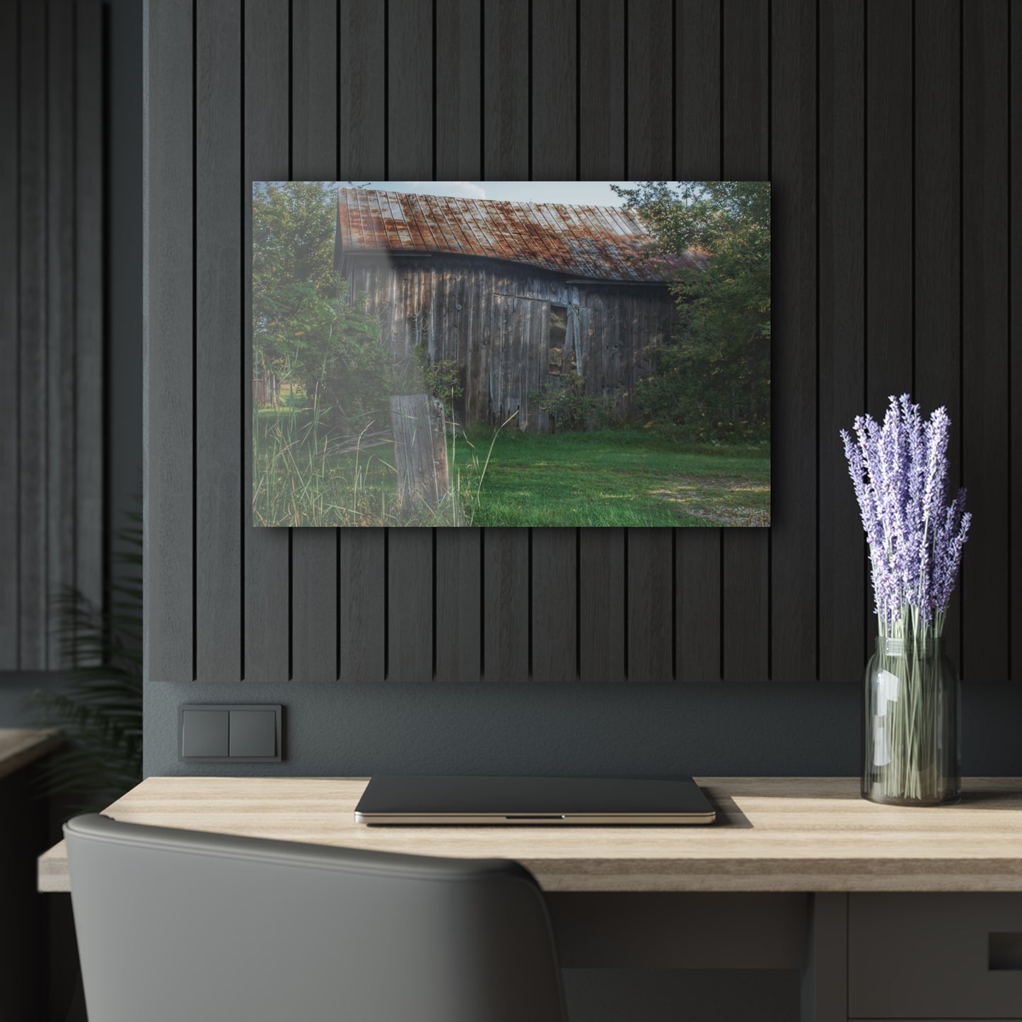 U R There Photography Rusted Grey Rustic Farmhouse Acrylic Wall Print