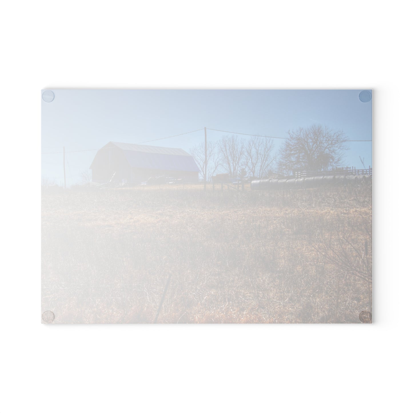 U R There Photography Marathon Haybarn on the Hill I Rustic Farmhouse Tempered-Glass Cutting Board