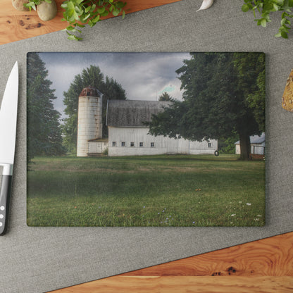U R There Photography Marathon Road White Rustic Farmhouse Tempered-Glass Cutting Board